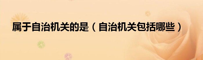 属于自治机关的是（自治机关包括哪些）