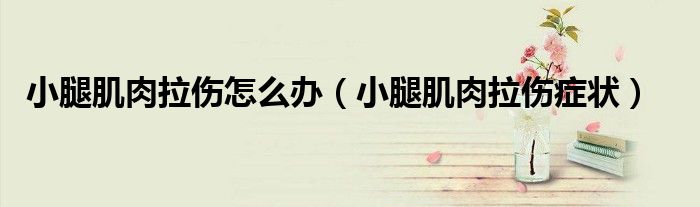 小腿肌肉拉伤怎么办(小腿肌肉拉伤症状)