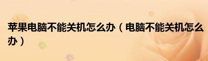 苹果电脑不能关机怎么办（电脑不能关机怎么办）