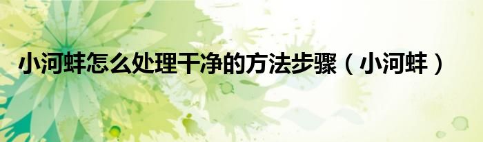 小河蚌怎么处理干净的方法步骤（小河蚌）