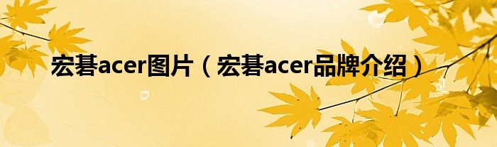宏碁acer图片（宏碁acer品牌介绍）