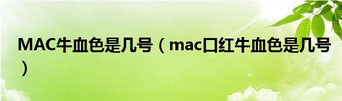 MAC牛血色是几号(mac口红牛血色是几号)