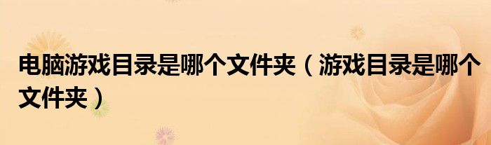 电脑游戏目录是哪个文件夹（游戏目录是哪个文件夹）