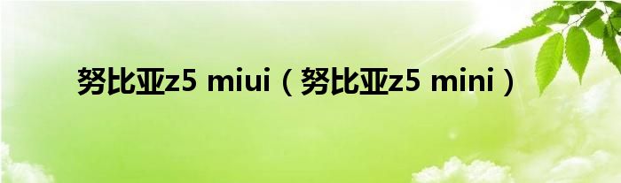 努比亚z5 miui(努比亚z5 mini)