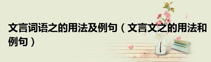 文言词语之的用法及例句（文言文之的用法和例句）