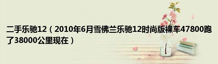二手乐驰12(2010年6月雪佛兰乐驰12时尚版裸车47800跑了38000公里现在)